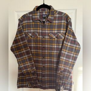 Mens Patagonia Organic Cotton Plaid Flannel Button Down Shirt-Sz M